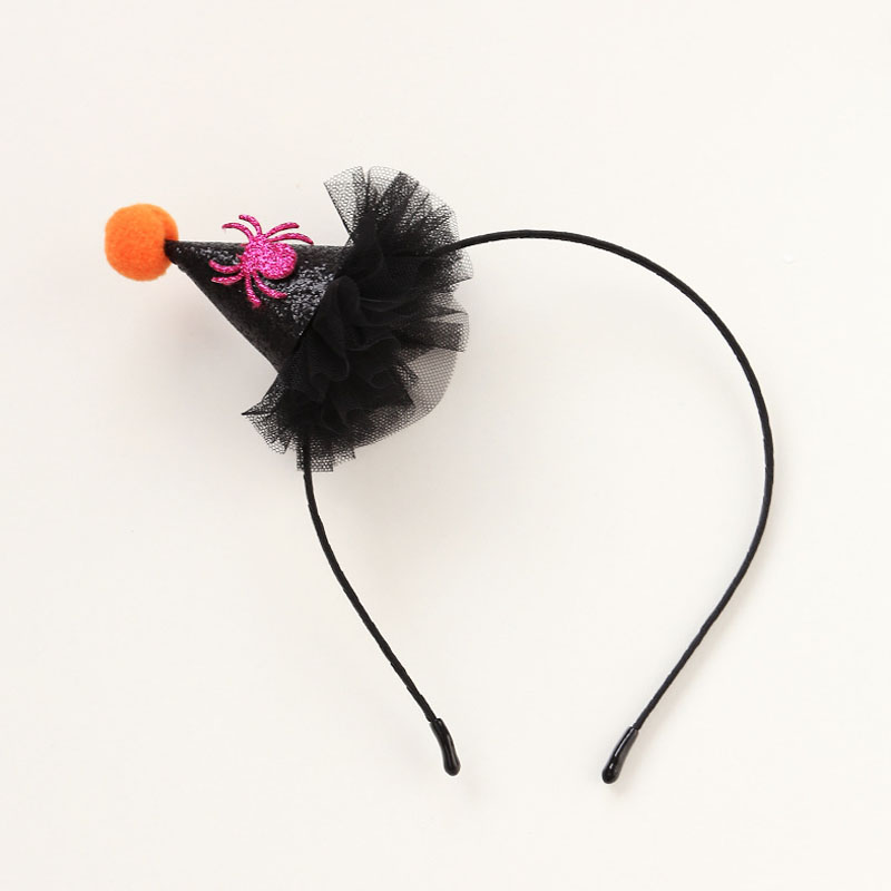 Mini-heksenhoed met mesh-hoofdband Halloween-feestaccessoires