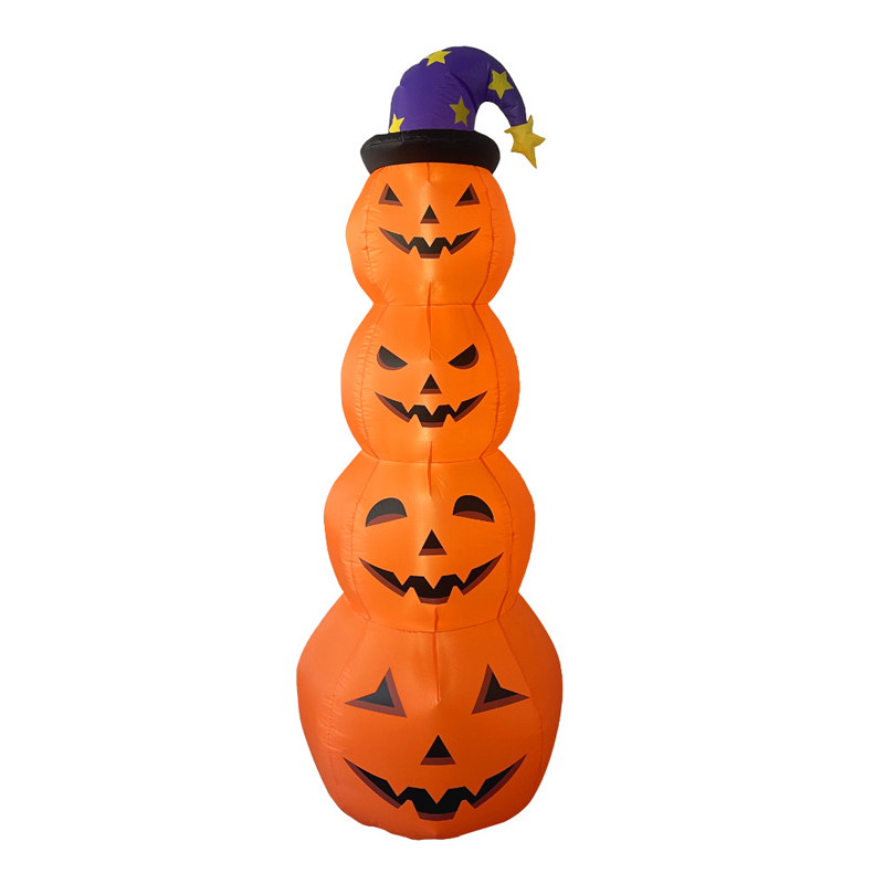 8ft Halloween opblaasbare gestapelde pompoenen