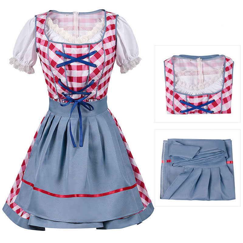 Volwassen Oktoberfest Dirndl meidjurk met schort