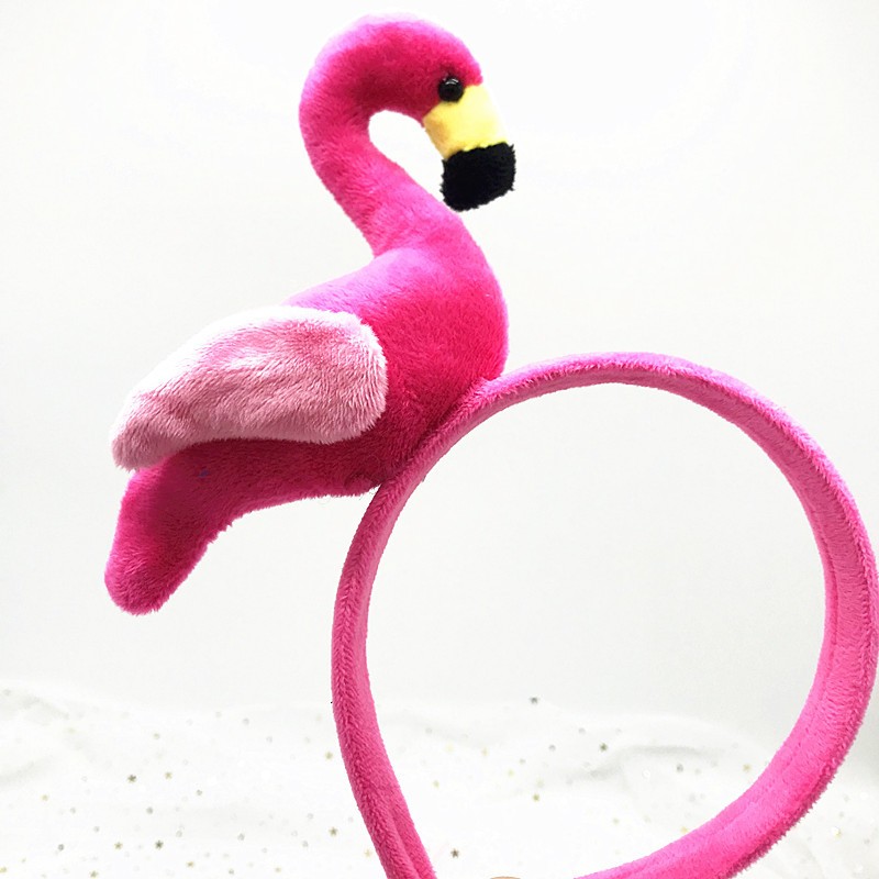 Pluche stof roze flamingo kinderhoofdband