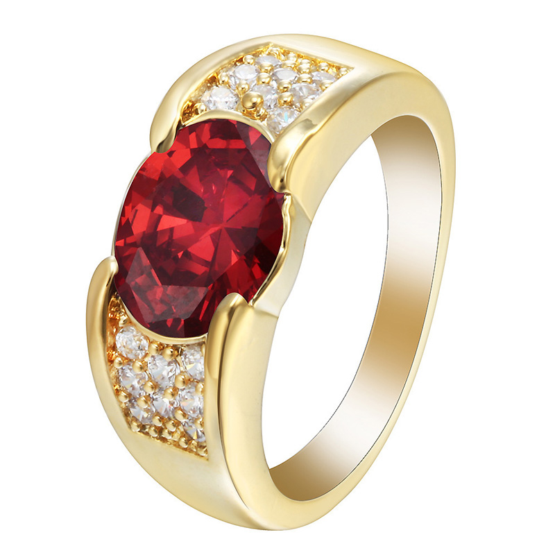 Zwarte pistool gouden ring met kleurrijke ingelegde ring