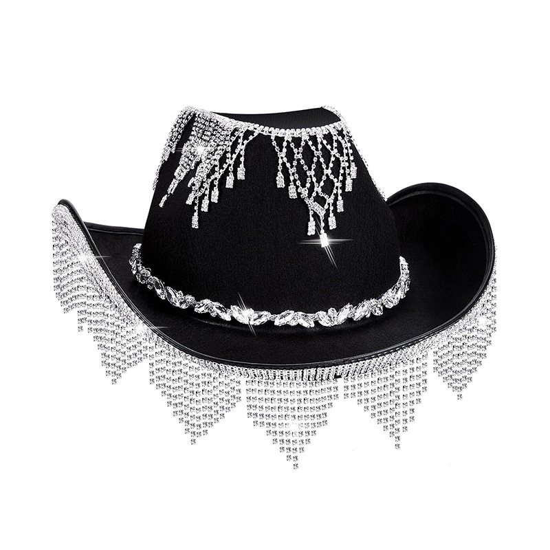 Bling Diamond glitter Fringe cowboyhoed