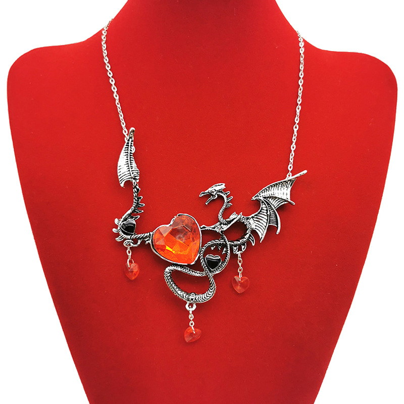 Charme draak hart ketting hanger