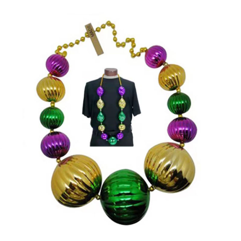 Goedkope Mardi Gras feestsieraden jumbobal ketting