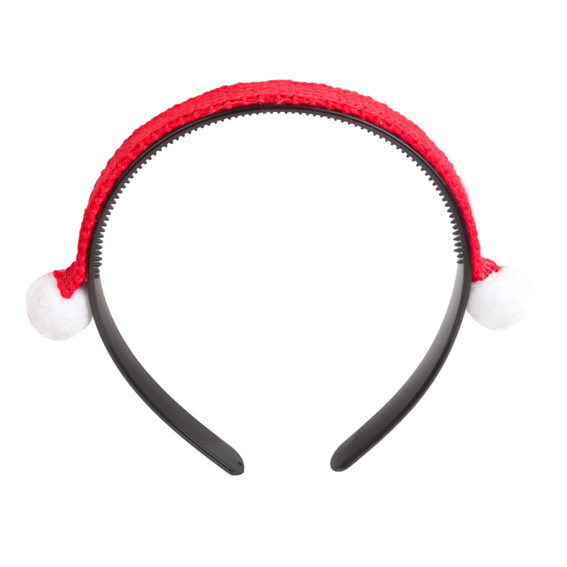 Kersthoofdband Rood Garen Pom Pom Dameshoofdtooi