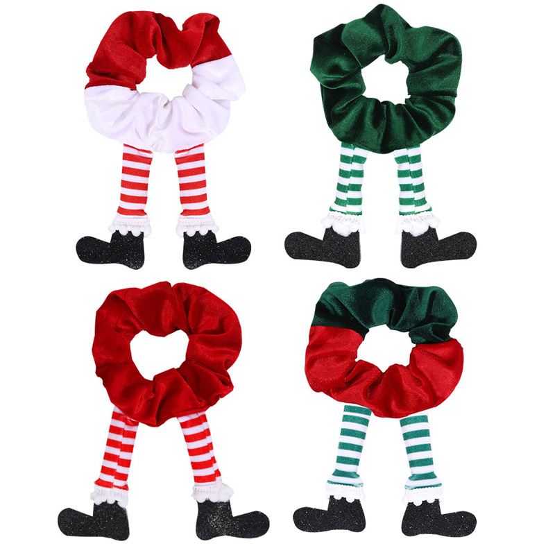 Kerstmis Santa Claus Elk Velvet Hair Scrunchie