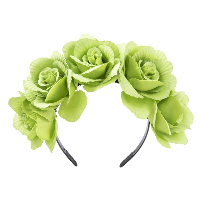 Kleurrijke hoofdband met rozenbloemkroon