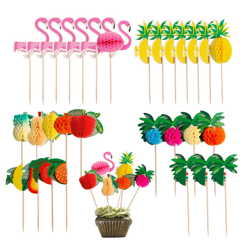 Creatief fruit ananas fruit flamingo honingraat rietje