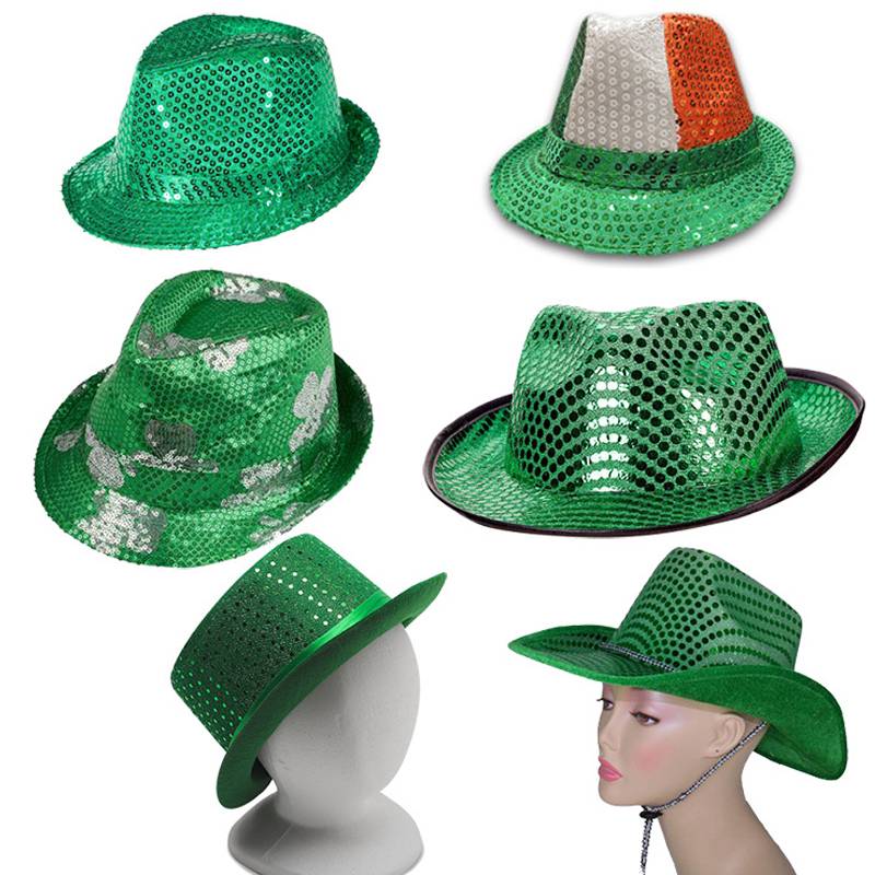 Pailletten St. Patrick's Day cowboyhoed