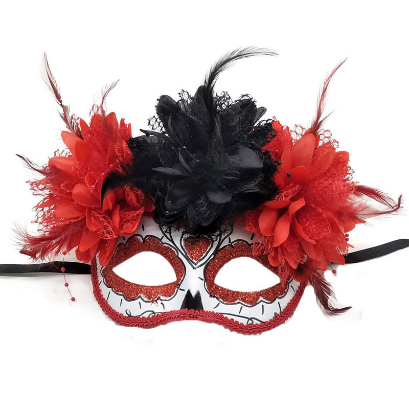 Festival make-up dansmaskers met bloemenspookmaskers