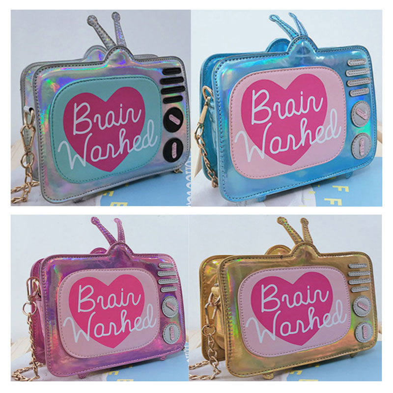 Glitter hart vorm meisjes schouder sling tas