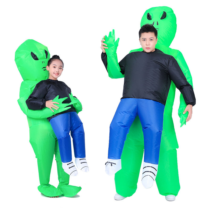 groen verkleed cosplay gijzelaarsfeest gigantisch opblaasbaar kostuum