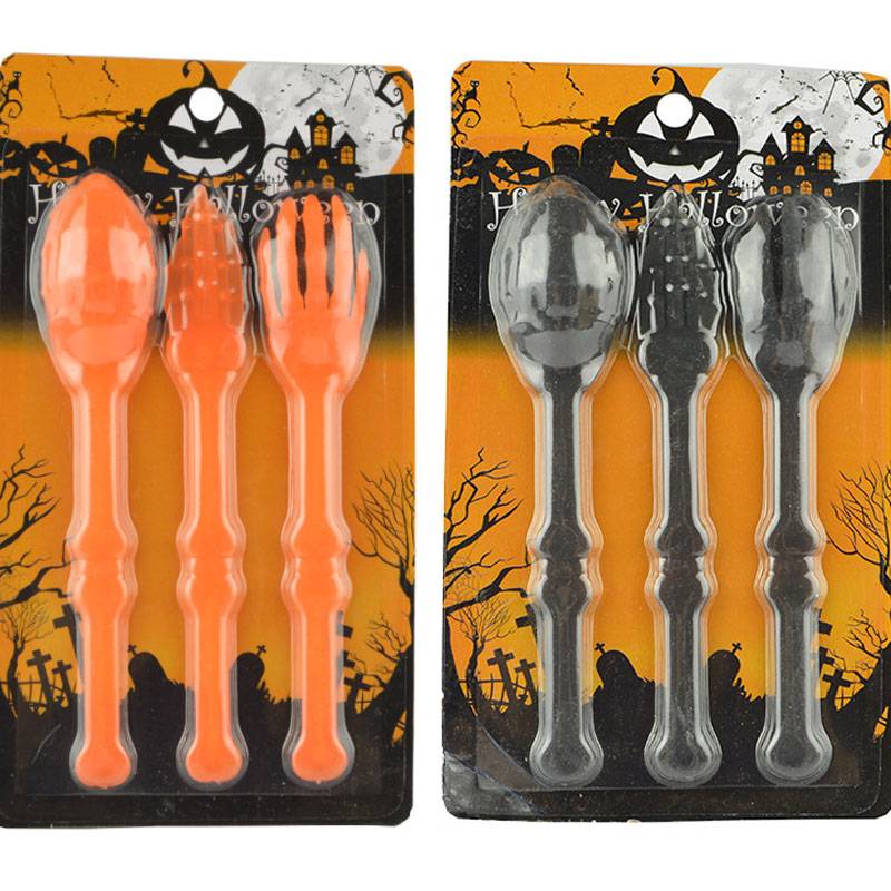 Halloweenfeest 17cm kunststof skelet-design servies