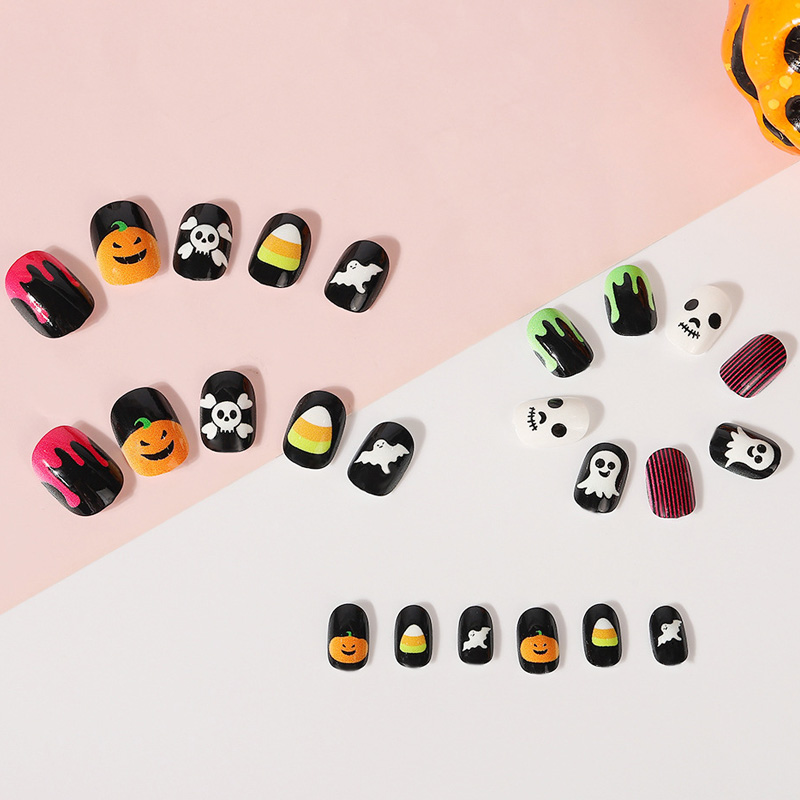 Halloween korte druk op nepnagels