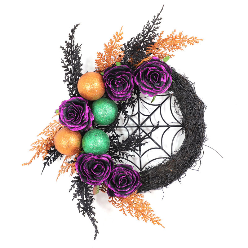 Halloween -krans LED -verlichte decoratie