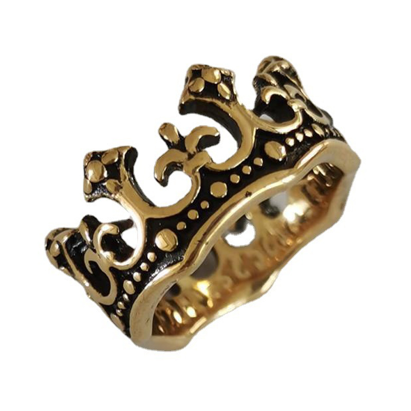 Sieraden Vintage roestvrijstalen holle kroonkoningvormringen