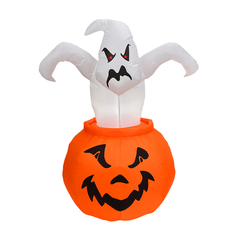 Lankbare witte spookpompoen opblaasbare decoratie