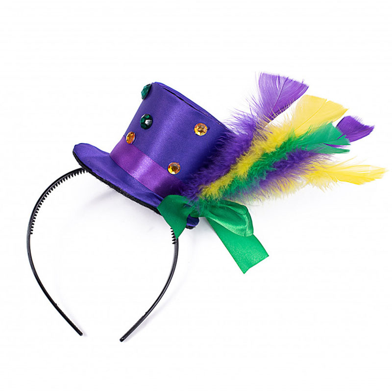 Mardi Gras Feather hoofdband voor feestdecoratie