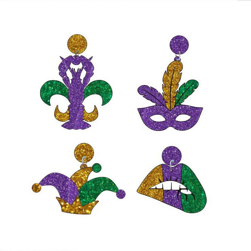 Mardi Gras Party oorbellen