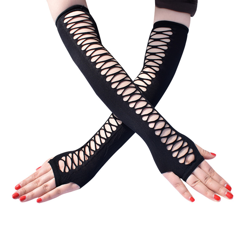 Mesh fishnet elastische feest sexy lange handschoenen