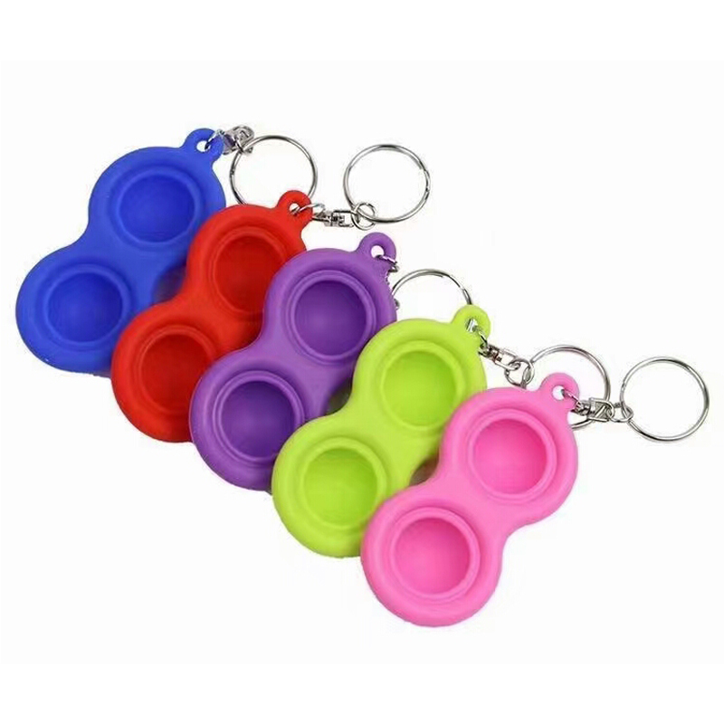 Mini siliconen eenvoudig kuiltje sleutelhanger fidget speelgoed push pop bubble fidget speelgoed