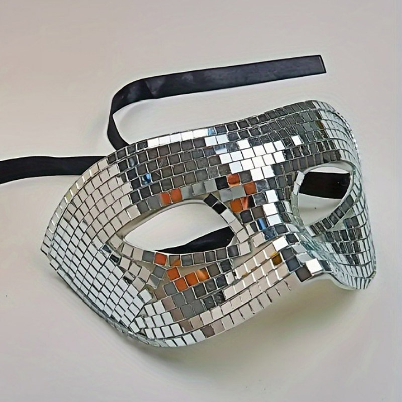 Spiegelglas discobal glitter feestmasker