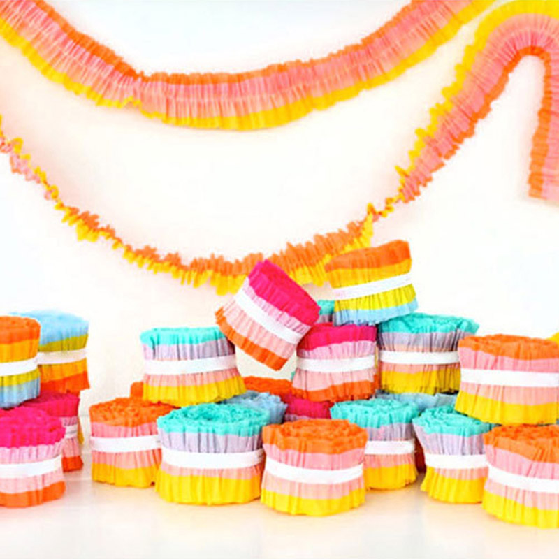 Papieren tissue omzoomde crêpe streamers Garland Kit