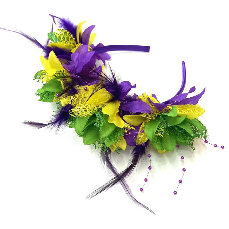 PGG -kleur veren bloemenhoofdband