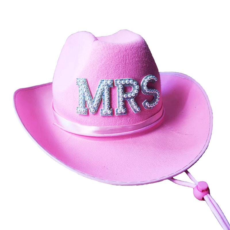 Roze zwarte cowboyhoed