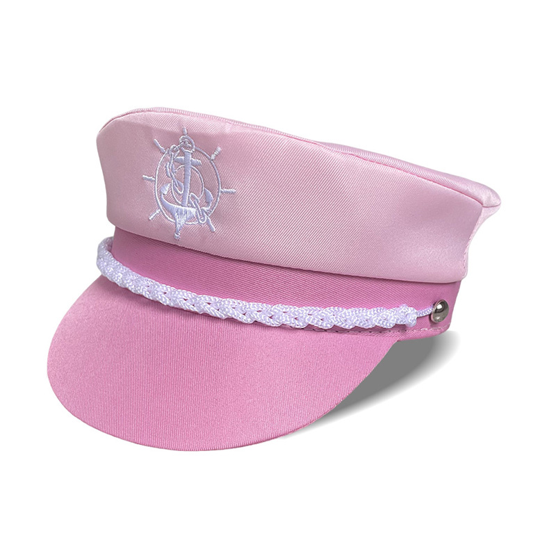 Roze stijlvolle bootkapitein hoed