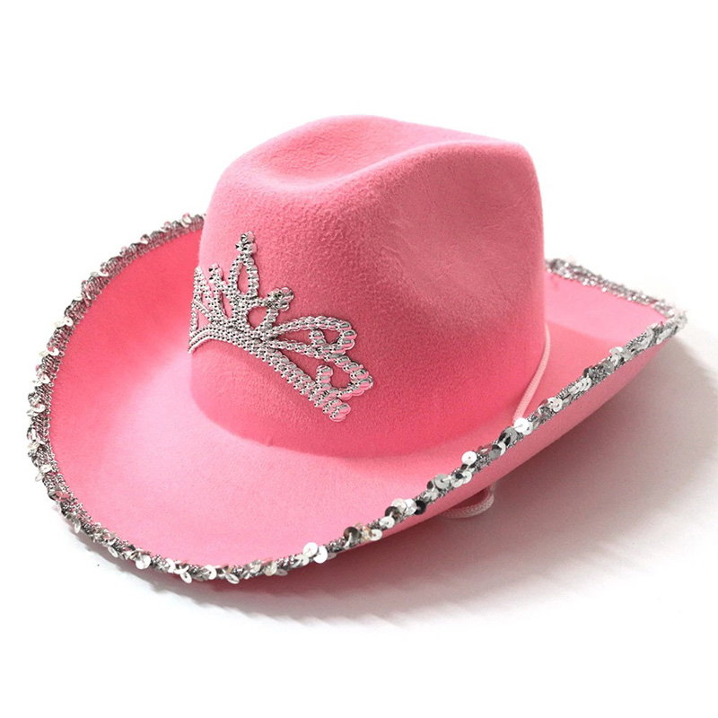 Roze witte doek zonnebrandcrème cowboyhoeden