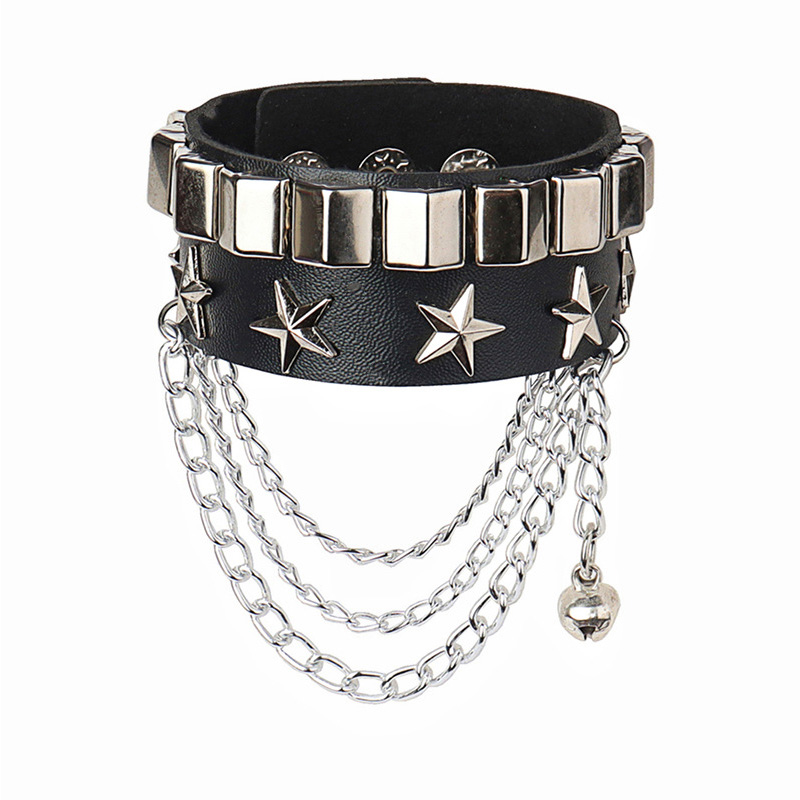 Punk goth rock lederen armband