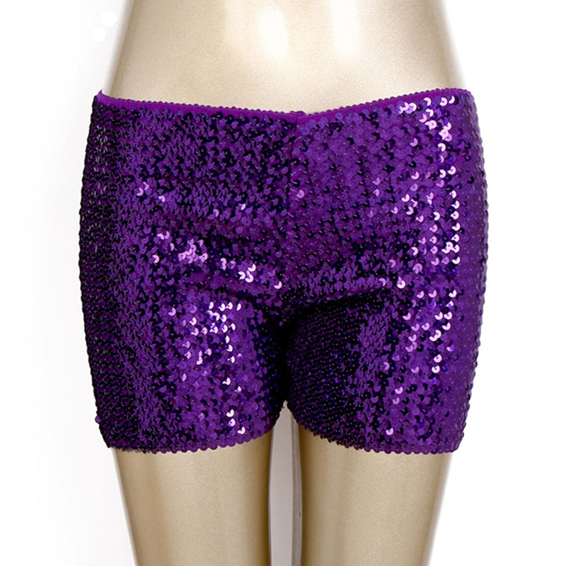 Glanzende pailletten dansshorts in effen kleur