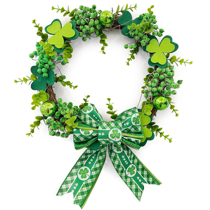 St. Patrick Day decoratieve groene plant klaver bloemkrans