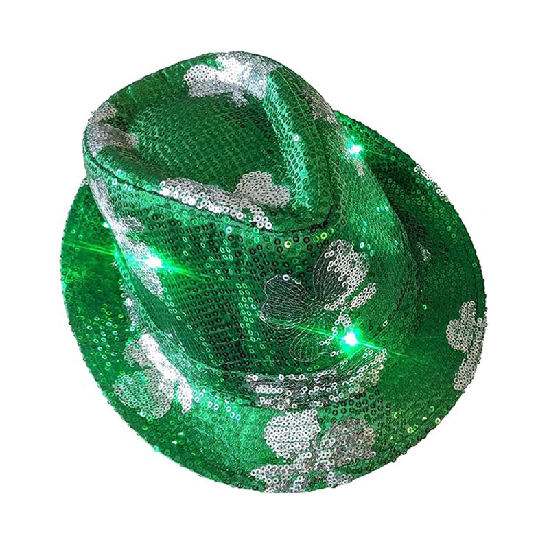 St Patrick's Day Fedora-hoeden met pailletten-cowboyhoeden