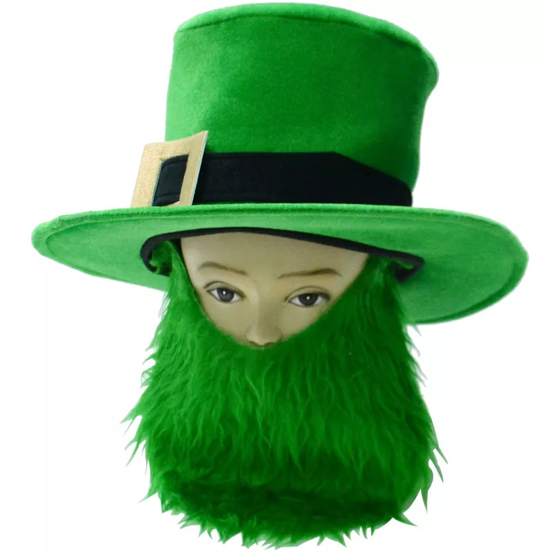 St. Patrick's Day feestmuts met baard