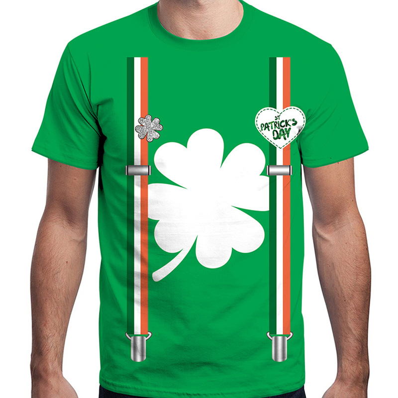 St. Patrick's Day katoenen T-shirt met korte mouwen