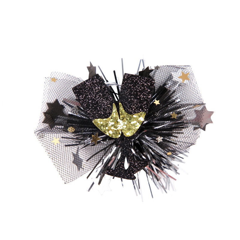 Vintage Black Gold Duckbill Party Hat Hair Clip