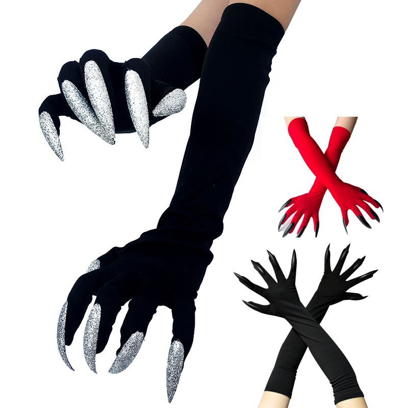 Heksenhandschoenen met lange nagels